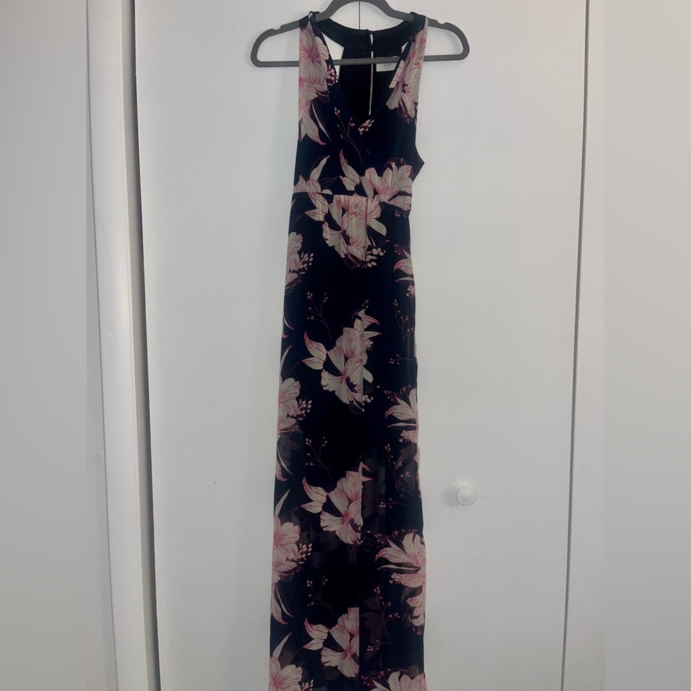 Women Senna Sky Navy Blue Floral Maxi Dress - Small - NWT - Picture 4 of 11